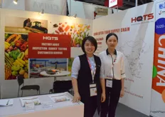 Mrs Marina Huang (Left) and Mrs Lynda Lin (right) of HQTS. The company provides Audits, inspections, and product testing services to fruit companies.